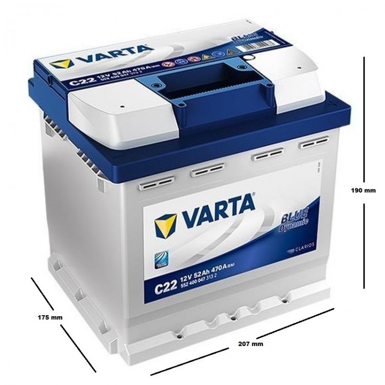 12 v 52 ah varta akü